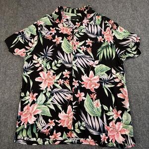 No Boundaries Men's Black Floral Rayon Top, Size 2XL #1834